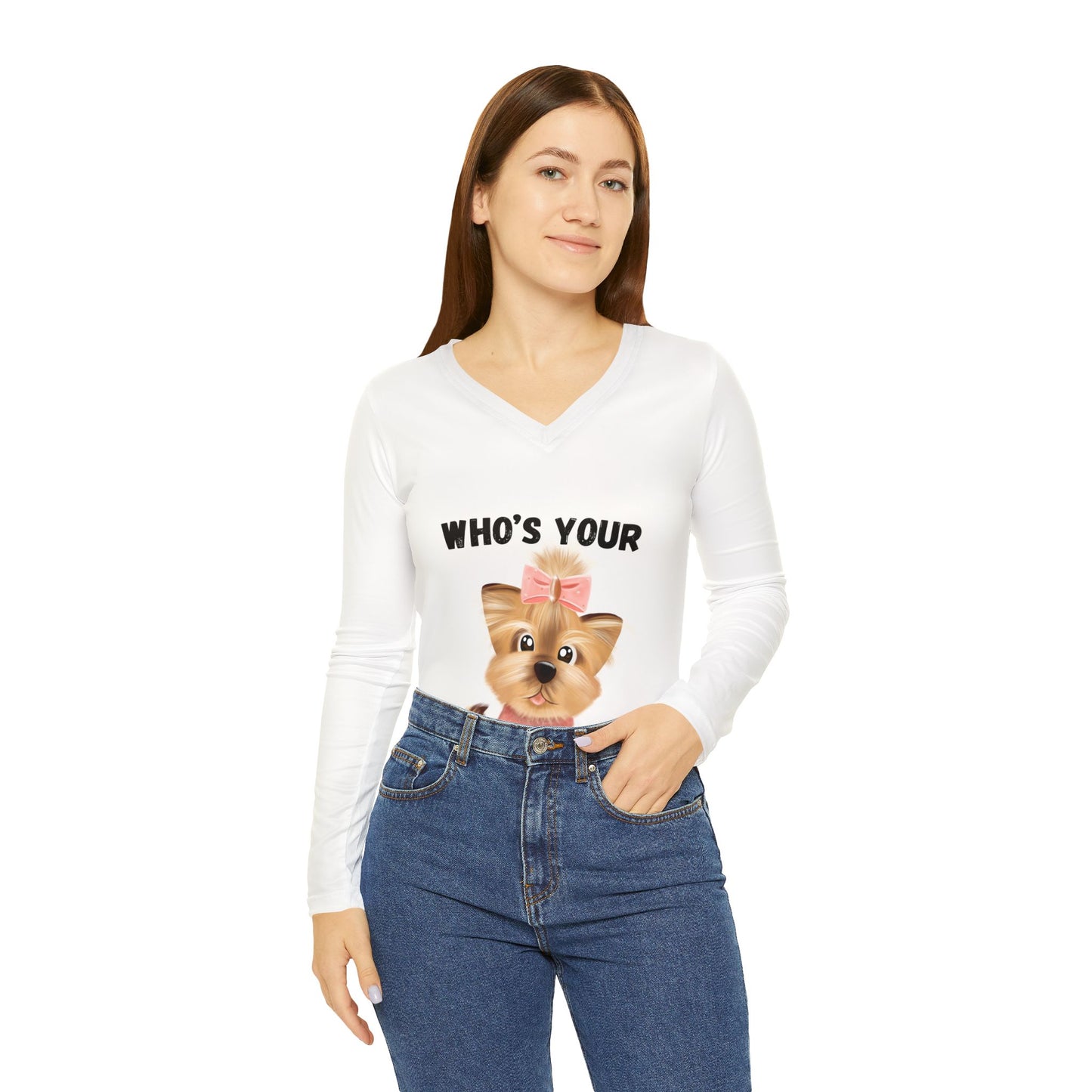 Valentine Women's Long Sleeve V-neck Shirt (AOP)