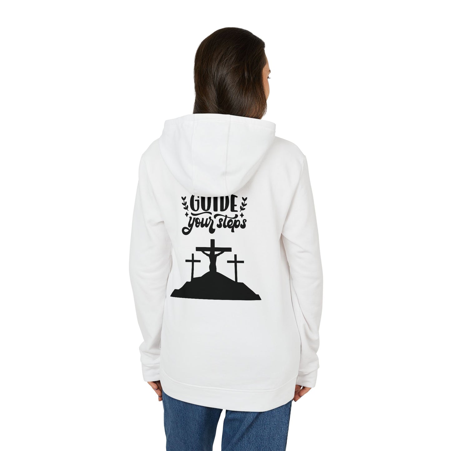 Inspirational Fleece Hoodie - "May God Guide Your Steps"