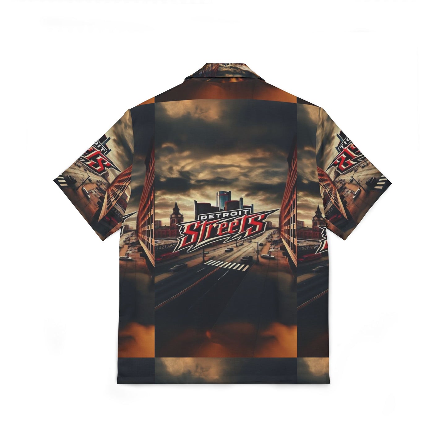 Detroit Streets Men's Hawaiian Camp Shirt - Retro Vibe for Summer Adventures