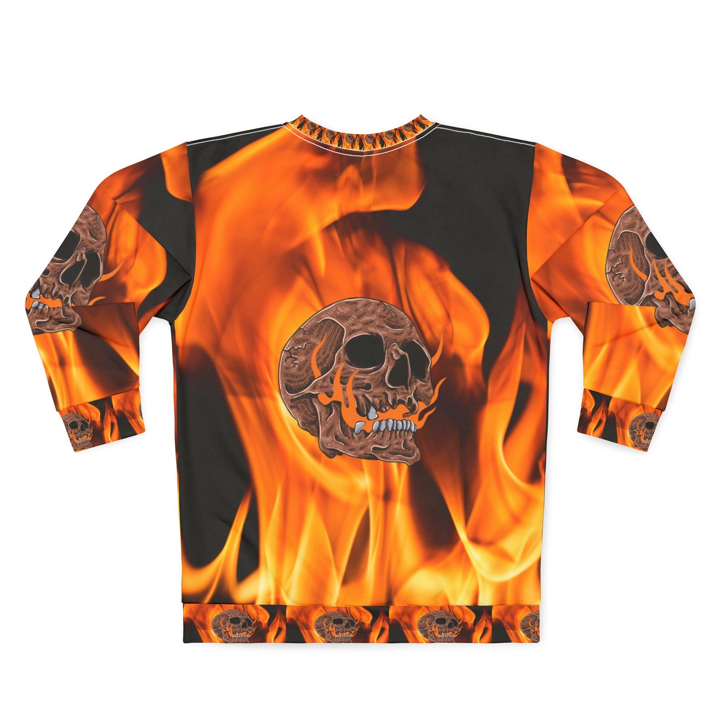 Flaming Skull Unisex Sweatshirt - Bold Graphic Apparel for Edgy Style