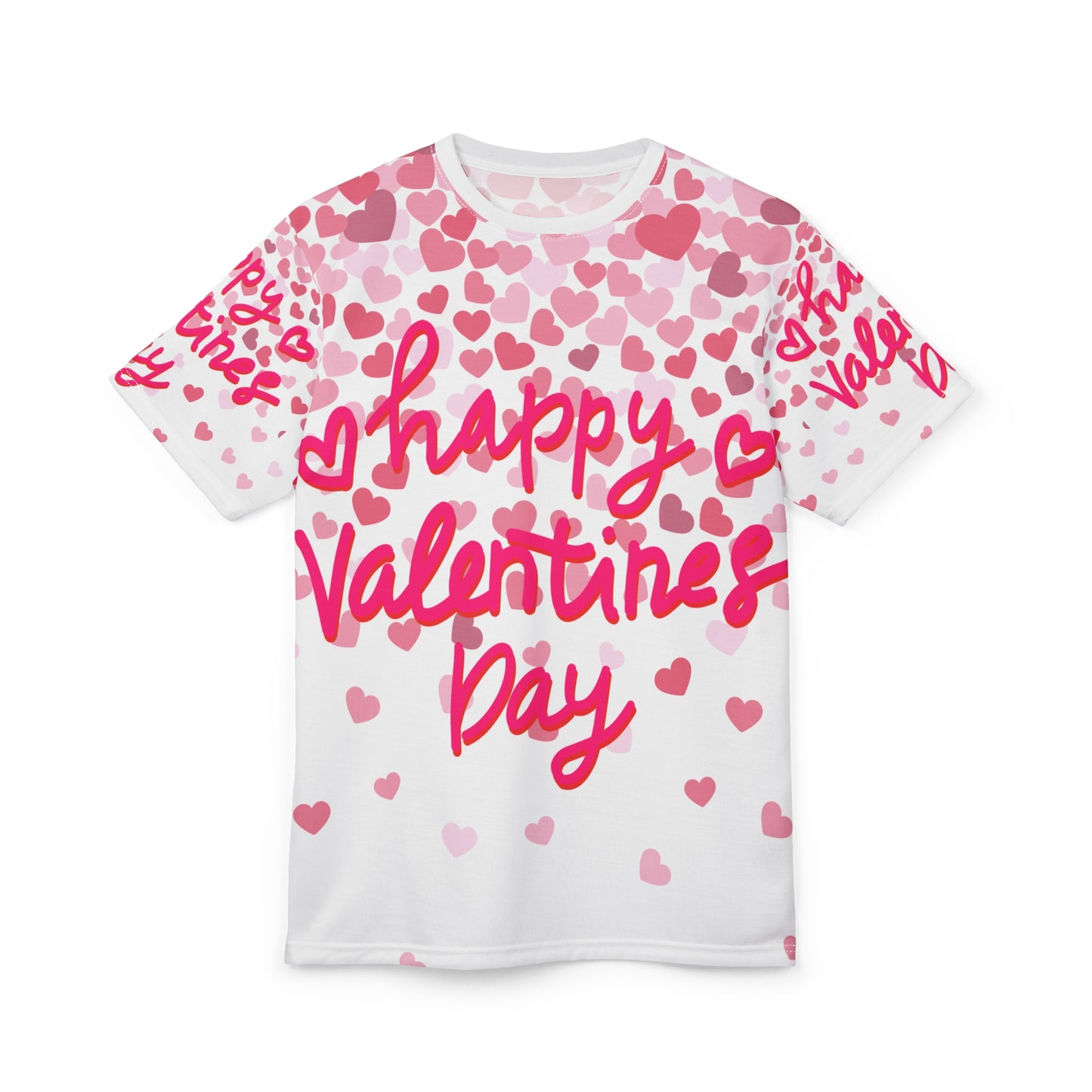 Happy Valentine's Day Unisex Tee - Heart Patterned Love Shirt