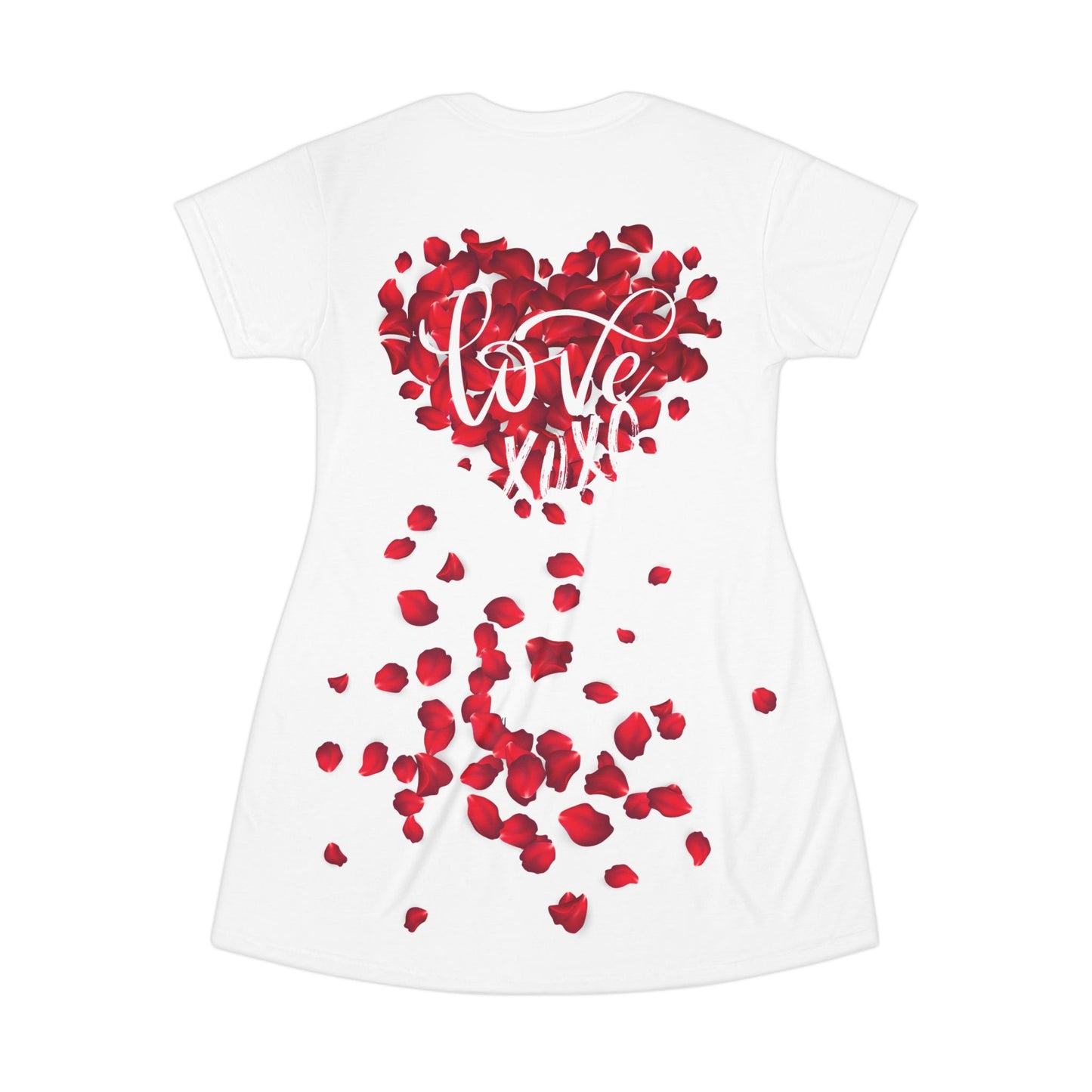 Romantic Love Heart T-Shirt Dress - Perfect for Valentine's Day