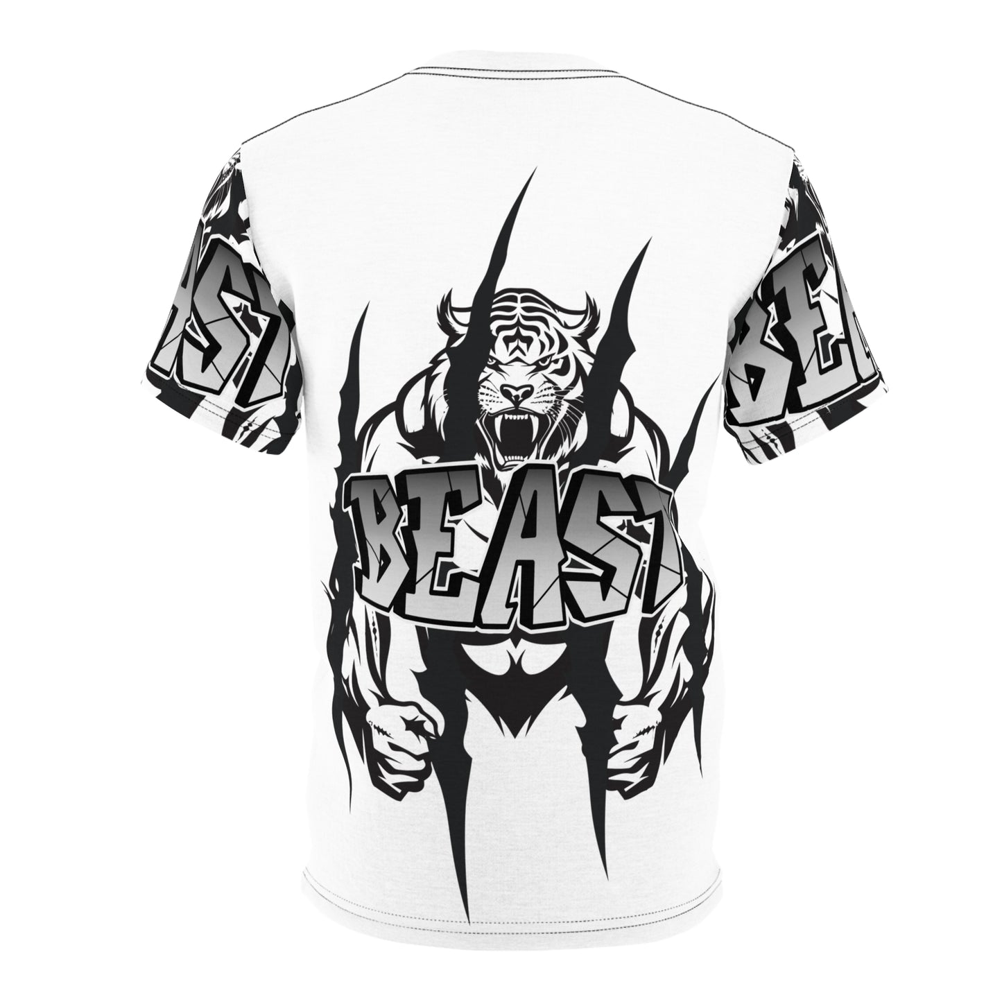 Beast Mode Unisex Cut & Sew Tee - Fierce Tiger Graphic for Fitness Enthusiasts