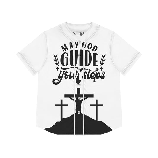 Inspirational Women's Baseball Jersey - 'May God Guide Your Steps'