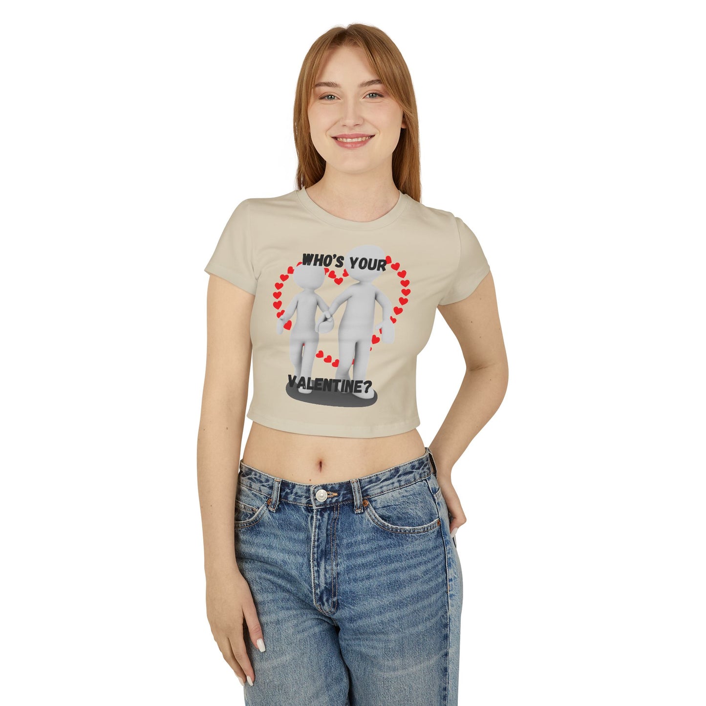 Valentine's Day Women's Baby Tee - 'Who's Your Valentine?' Cute Graphic Top