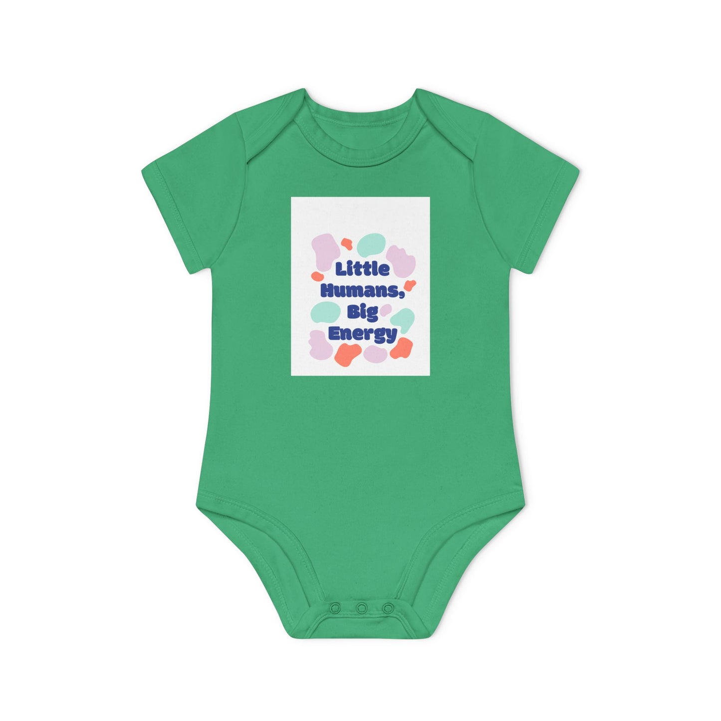 Funny Baby Bodysuit - "Little Humans, Big Energy" - Organic Cotton Short Sleeve