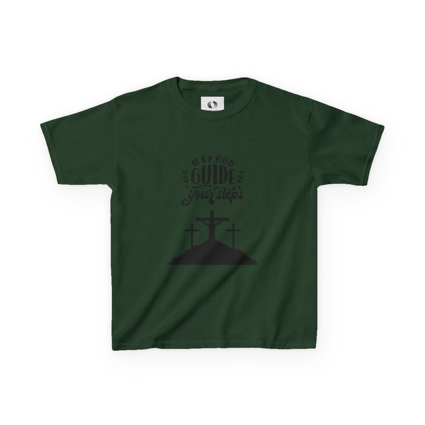 Kids Heavy Cotton™ Tee - "May God Guide Your Steps" Inspirational Shirt