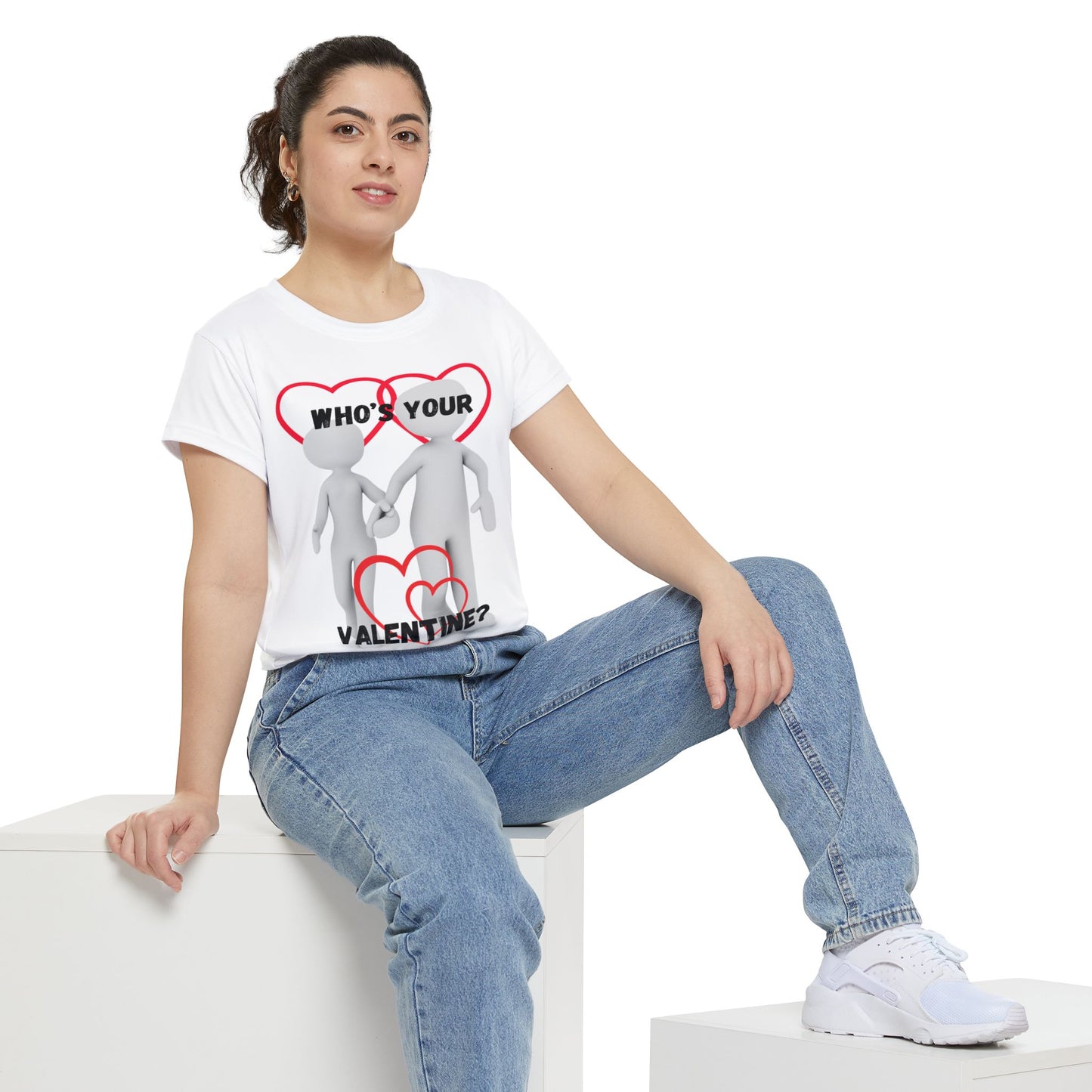 Cute Valentine's Day Women's Short Sleeve Shirt - 'Who's Your Valentine?' Design