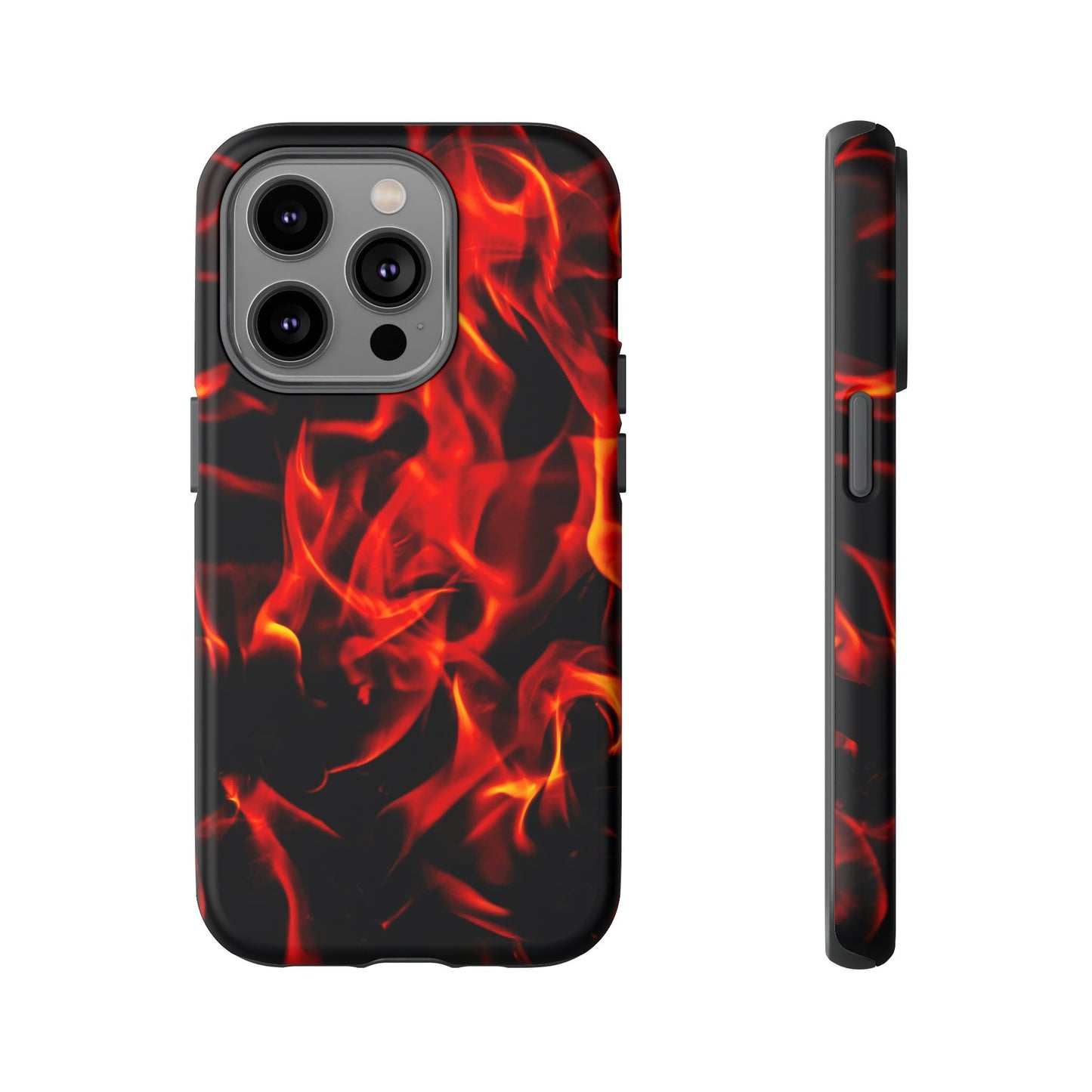 Fire Design Tough Phone Case - Bold Protection with Fiery Vibes