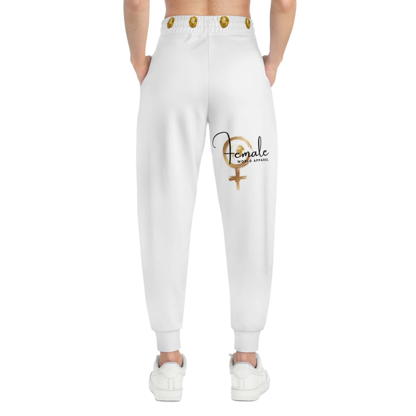 Female Empowerment Athletic Joggers - Stylish White Sweatpants for Active Women