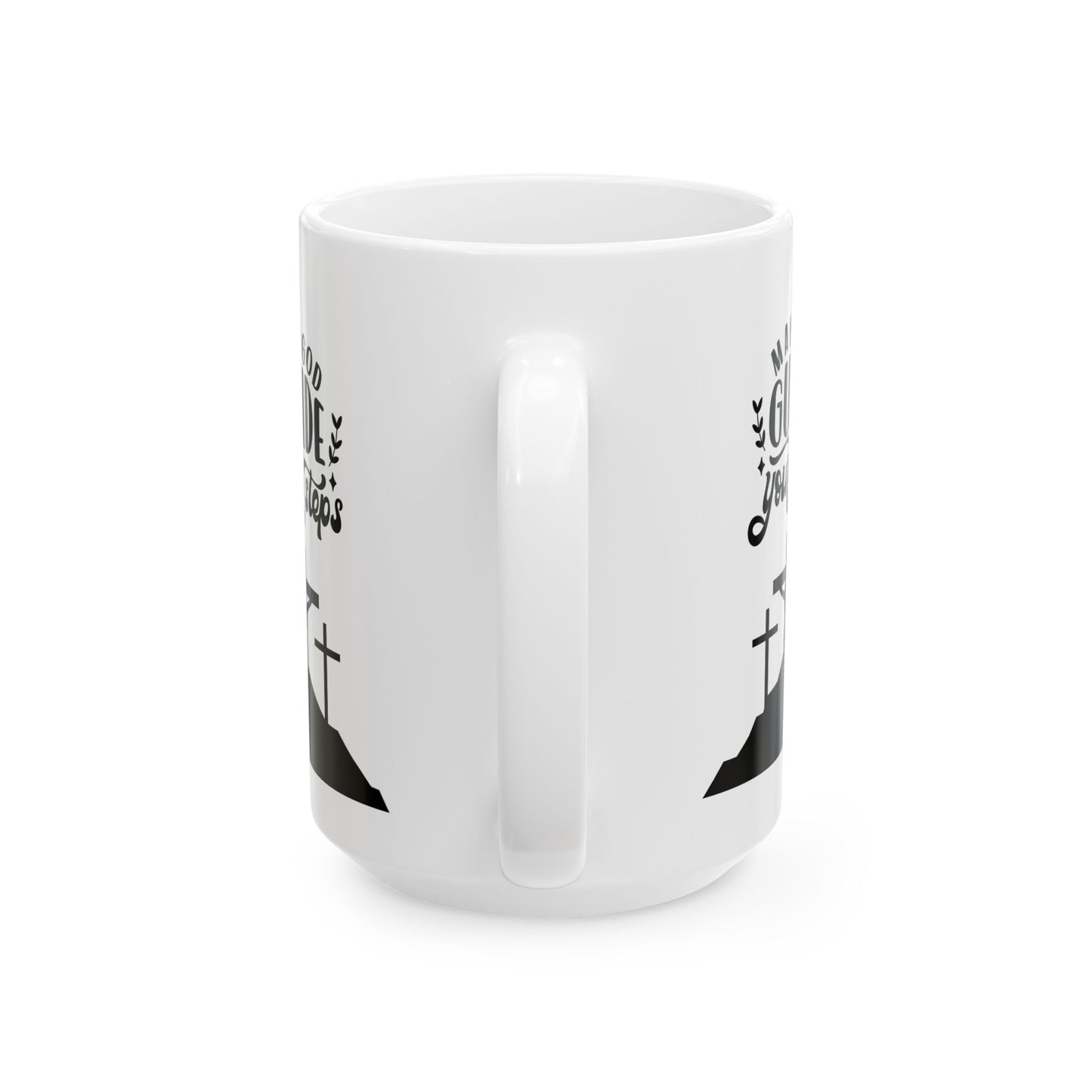 Inspirational Ceramic Mug - "May God Guide Your Steps" - Christian Gift for Faith & Encouragement