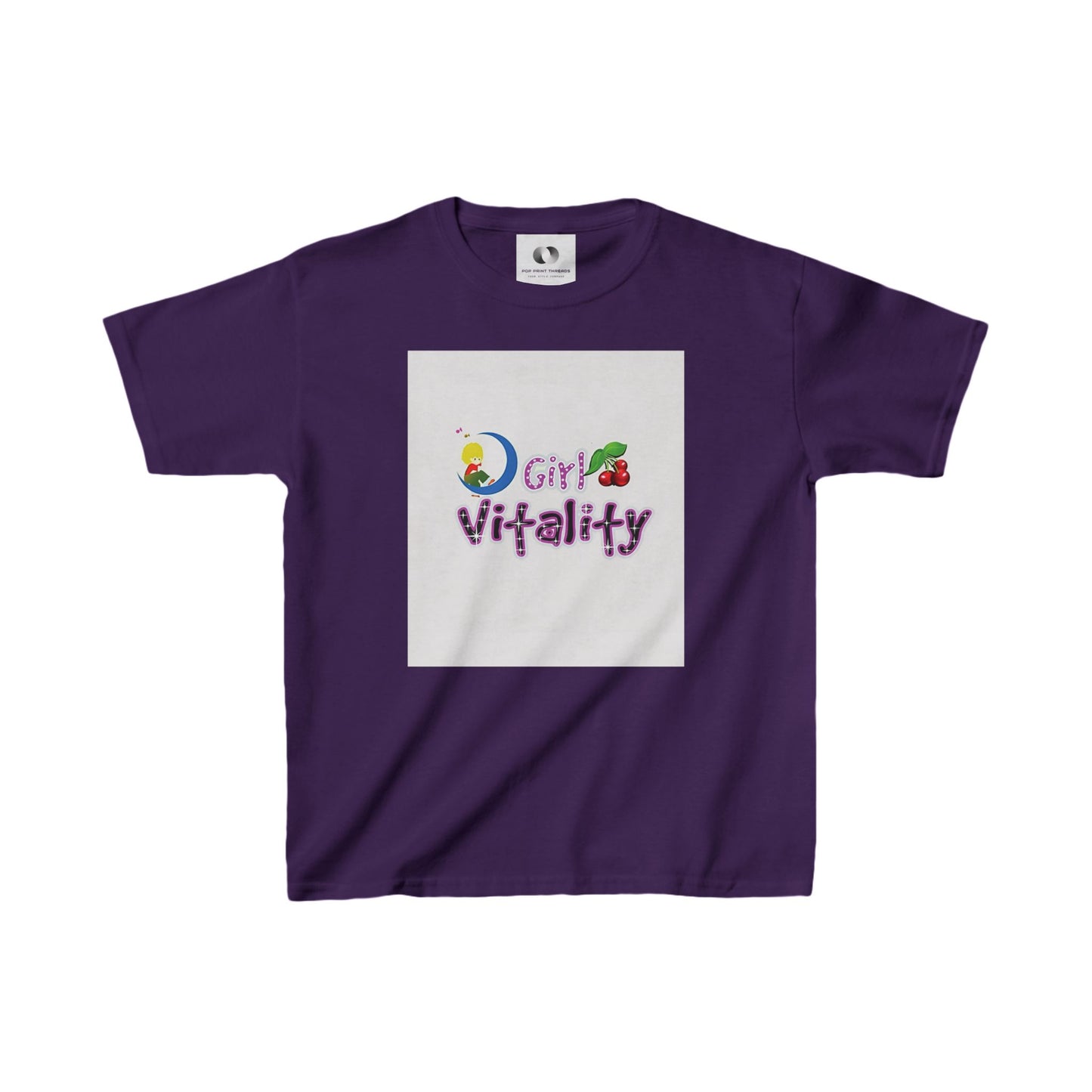 Girls Vitality Heavy Cotton Tee - Fun, Colorful T-Shirt for Kids