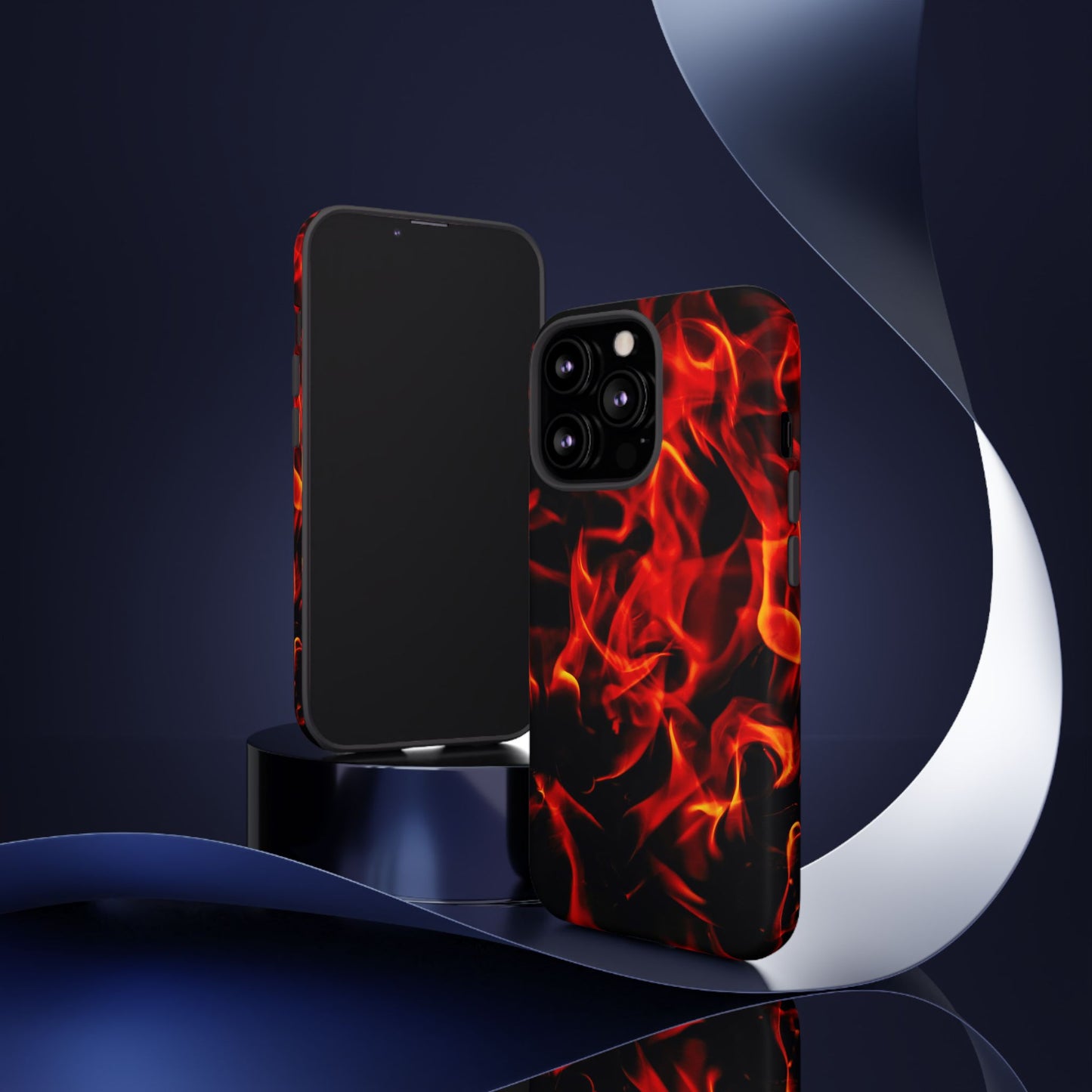 Fire Design Tough Phone Case - Bold Protection with Fiery Vibes