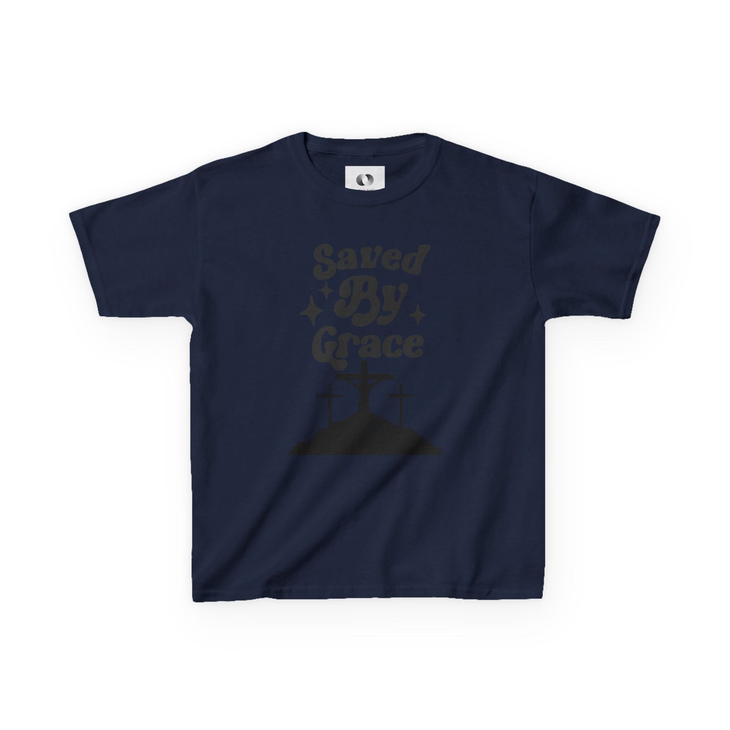 Kids Heavy Cotton™ Tee - 'Saved By Grace' Christian T-Shirt