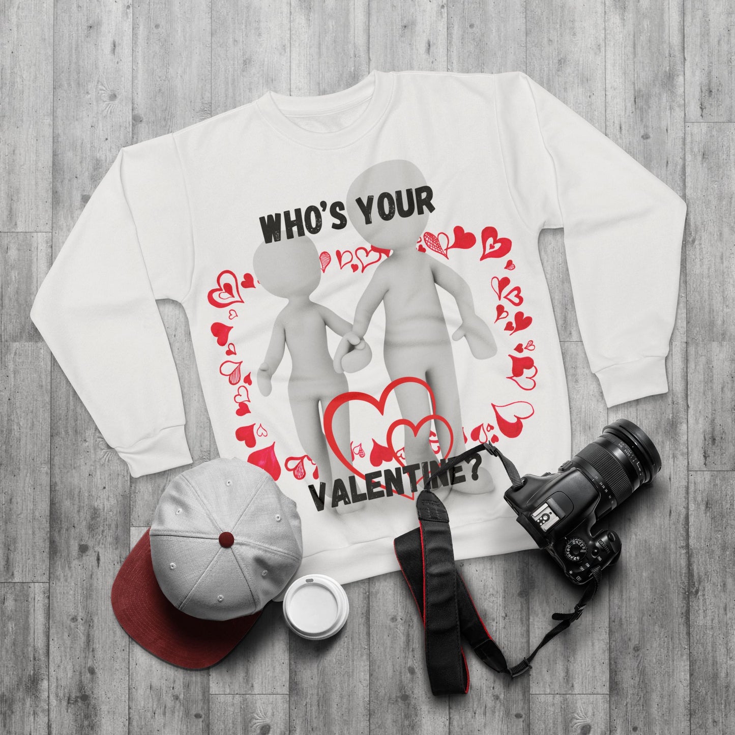 Valentine's Day Unisex Sweatshirt - 'Who's Your Valentine?' Love Graphic