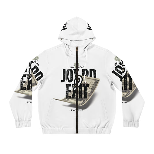 Men's Full-Zip Hoodie - Joy Road Exit Nine Design with Dollar Theme