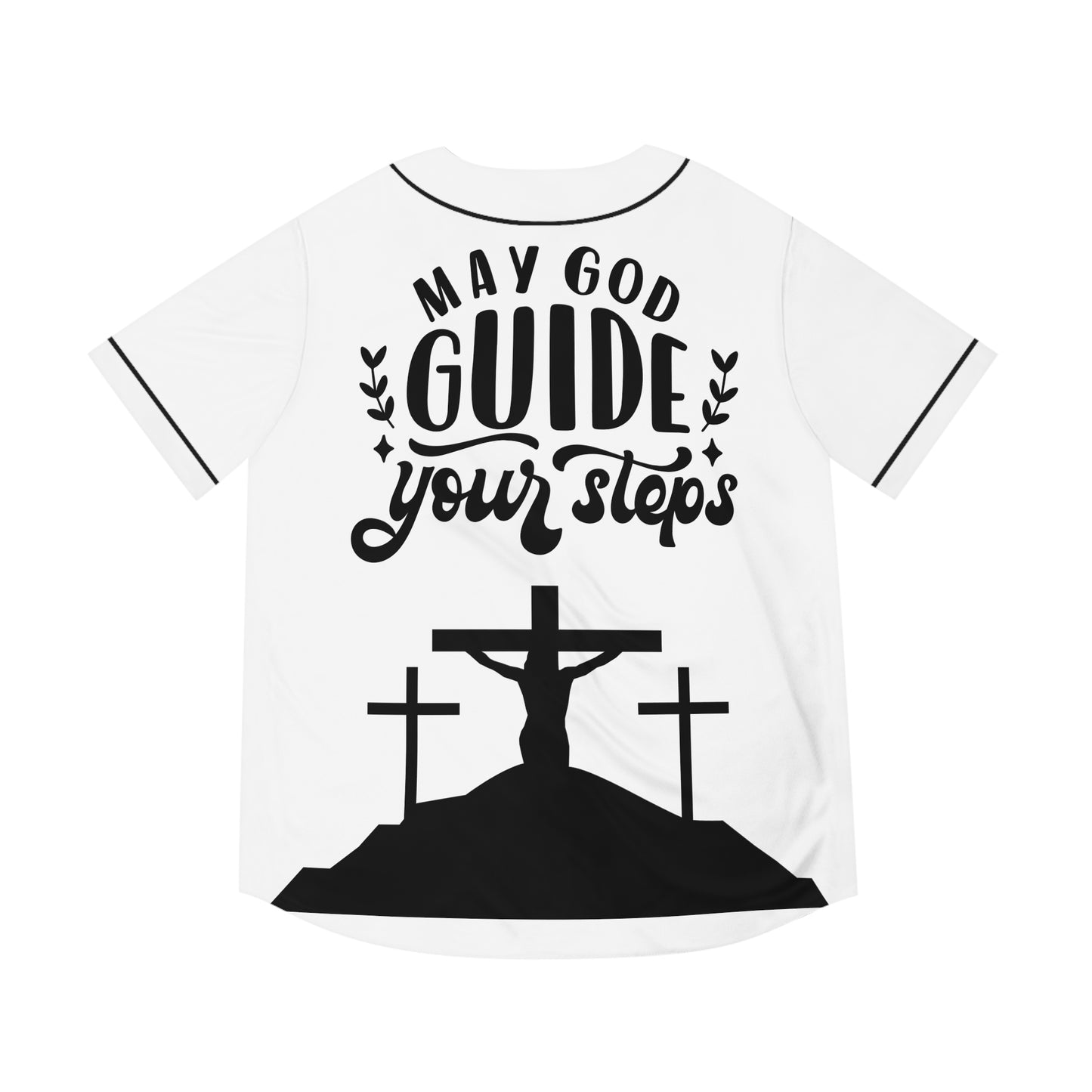 Men's Baseball Jersey - 'May God Guide Your Steps' Inspirational Design