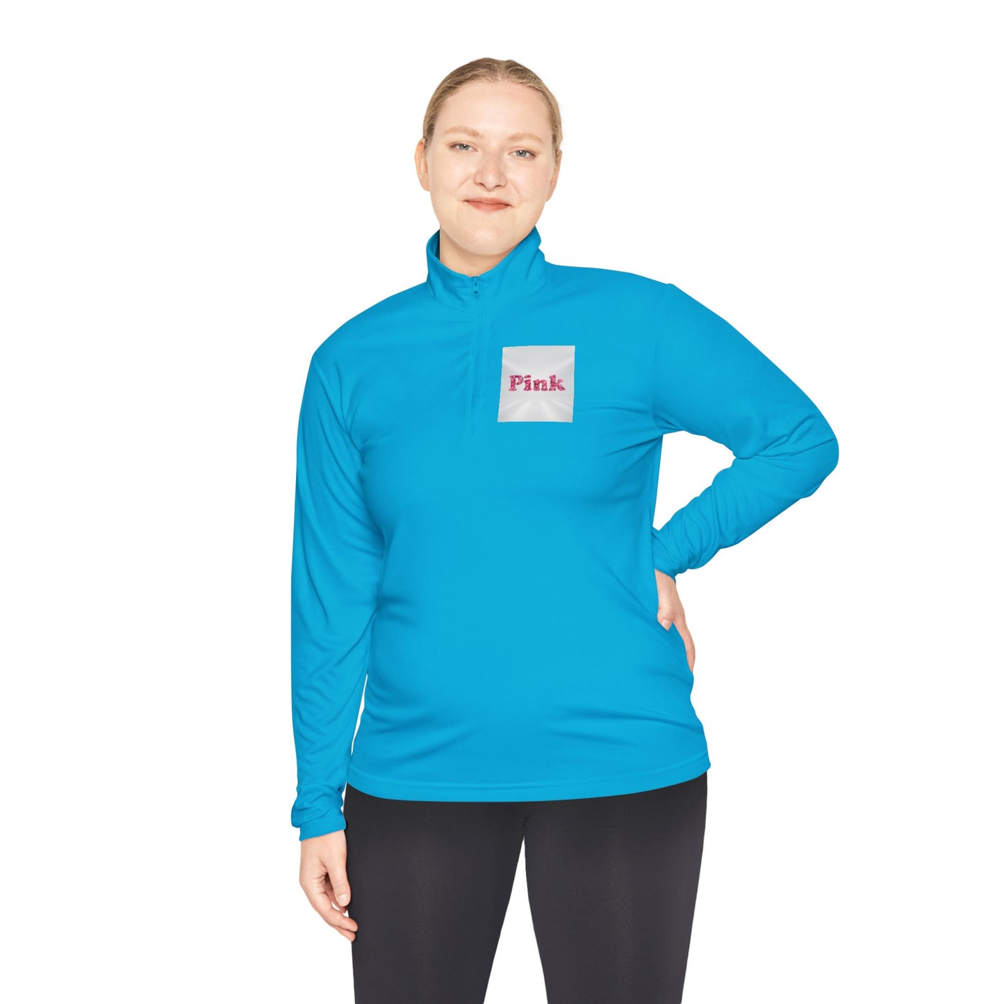 Stylish Unisex Quarter-Zip Pullover with 'Pink' Design