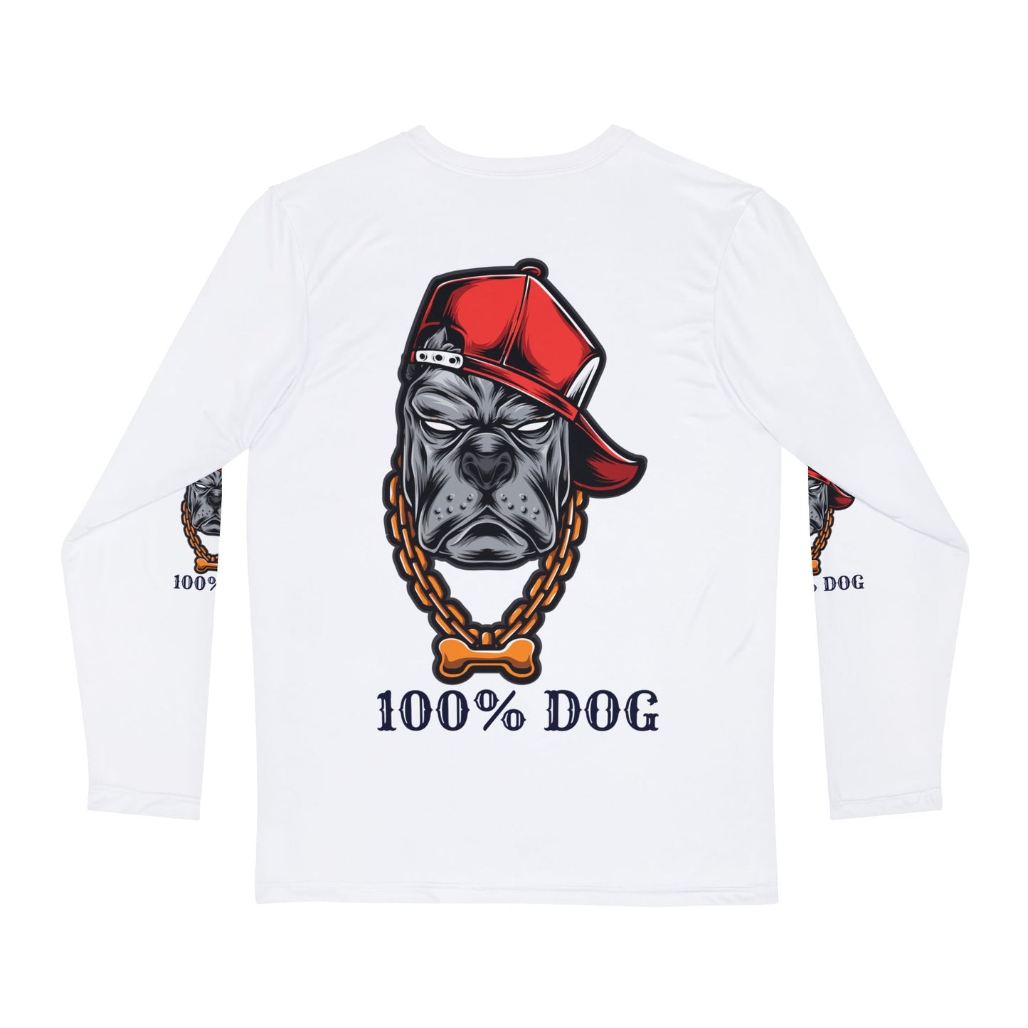 100% Dog Men's Long Sleeve Shirt - Fun Dog Lover Tee for Pet Enthusiasts