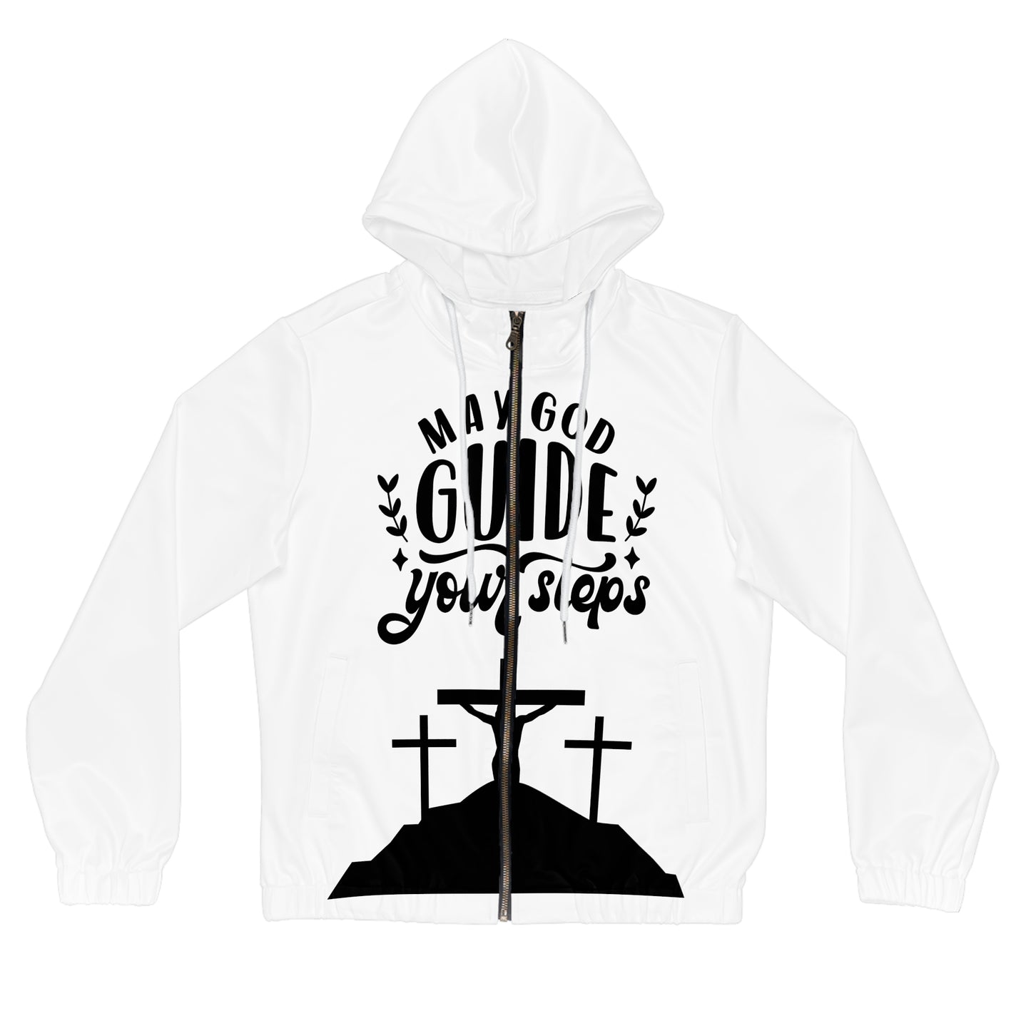 Women’s Full-Zip Hoodie - "May God Guide Your Steps" Inspirational Design