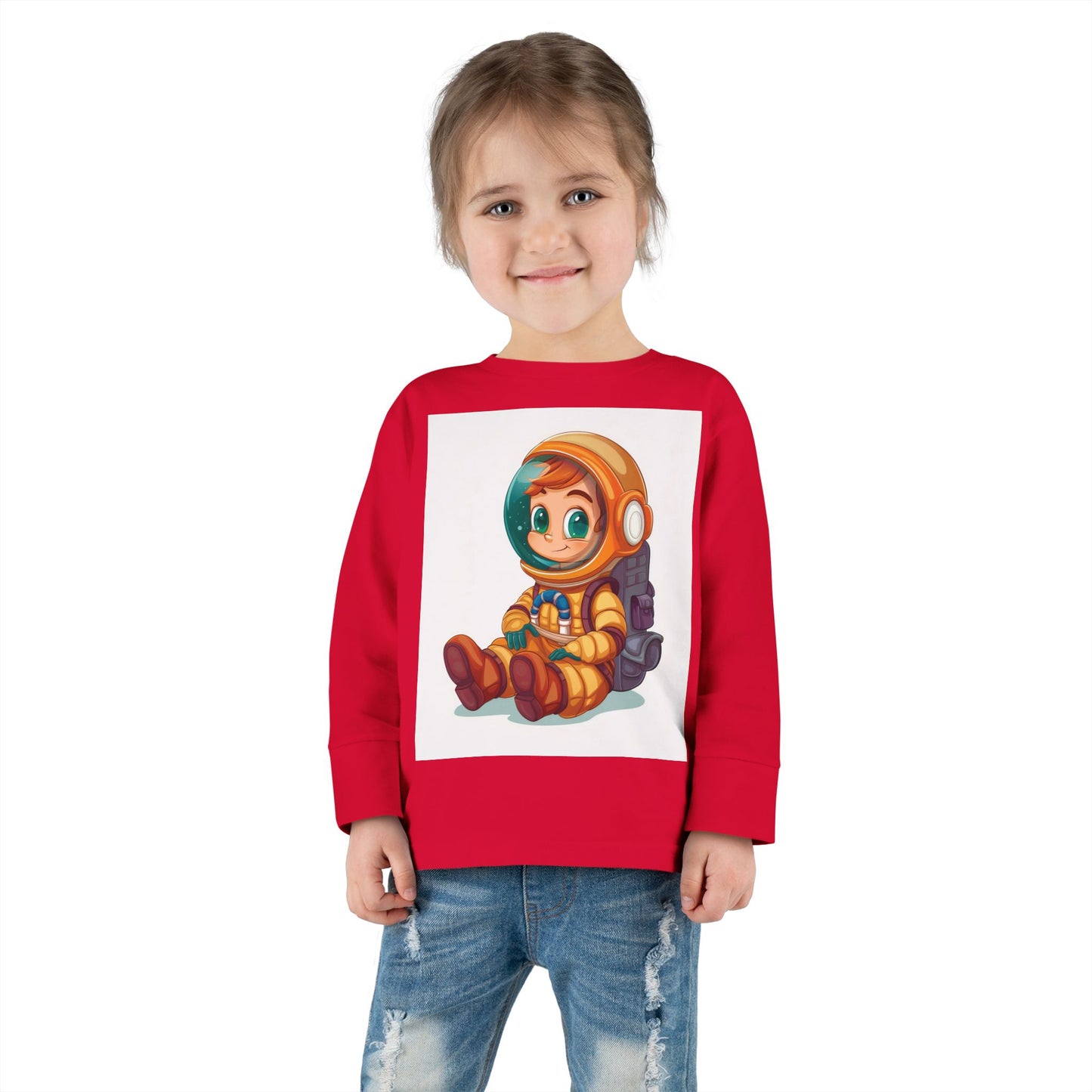 Toddler Astronaut Long Sleeve Tee - Cute Kids Space Shirt for Little Explorers