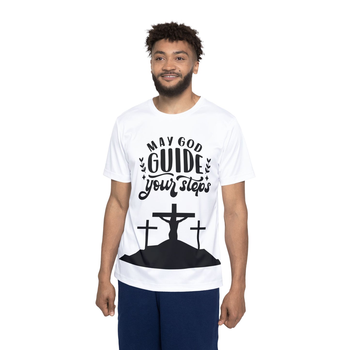 Men's Sports Jersey - 'May God Guide Your Steps' Inspirational Tee