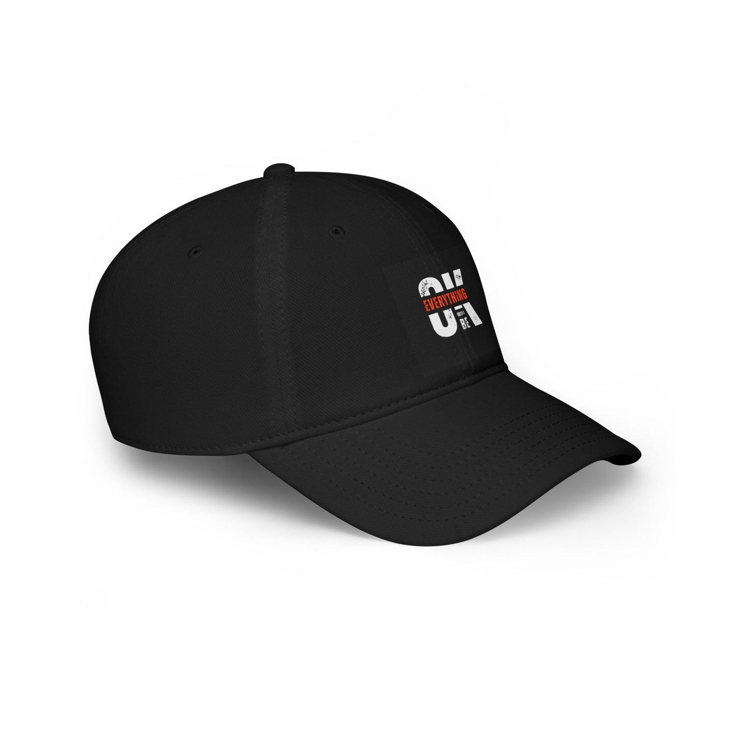 Everything Will Be OK Low Profile Baseball Cap - Positive Vibe, Adjustable Red Hat