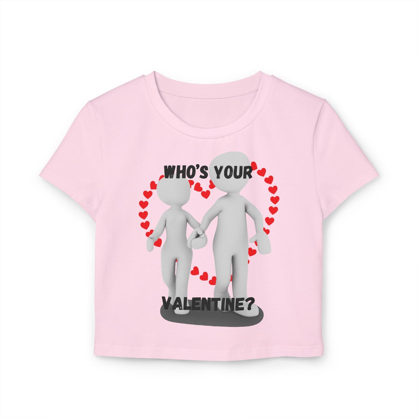 Valentine's Day Women's Baby Tee - 'Who's Your Valentine?' Cute Graphic Top