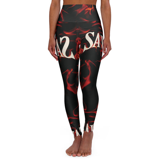 High Waisted Yoga Leggings - Bold Flame Design for Active Lifestyles