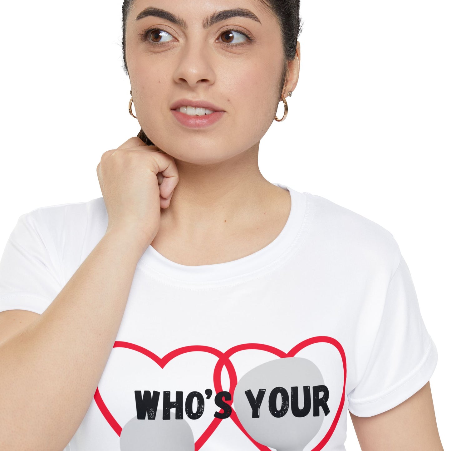 Cute Valentine's Day Women's Short Sleeve Shirt - 'Who's Your Valentine?' Design