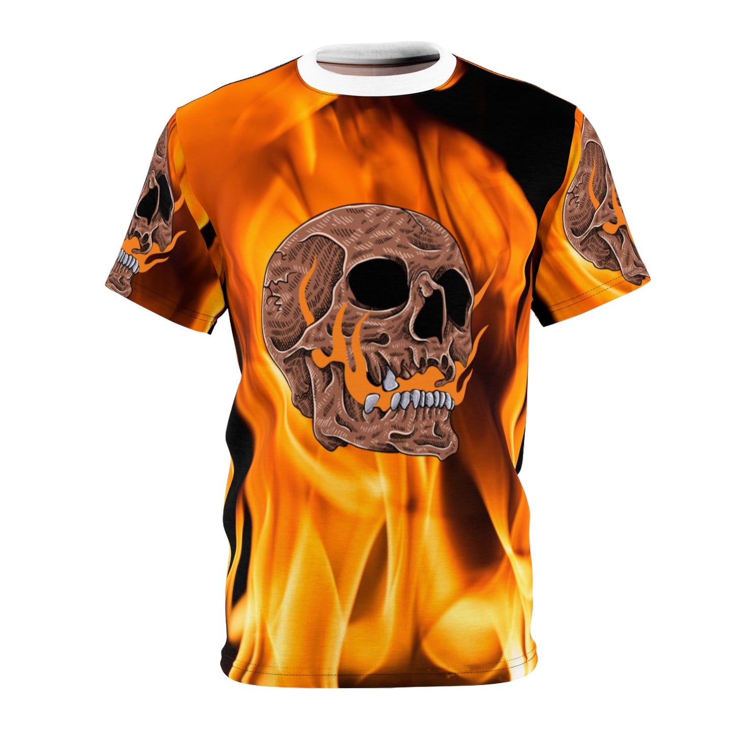 Unisex Skull Flame Graphic Tee - Bold, Edgy, Perfect for Festivals and Halloween