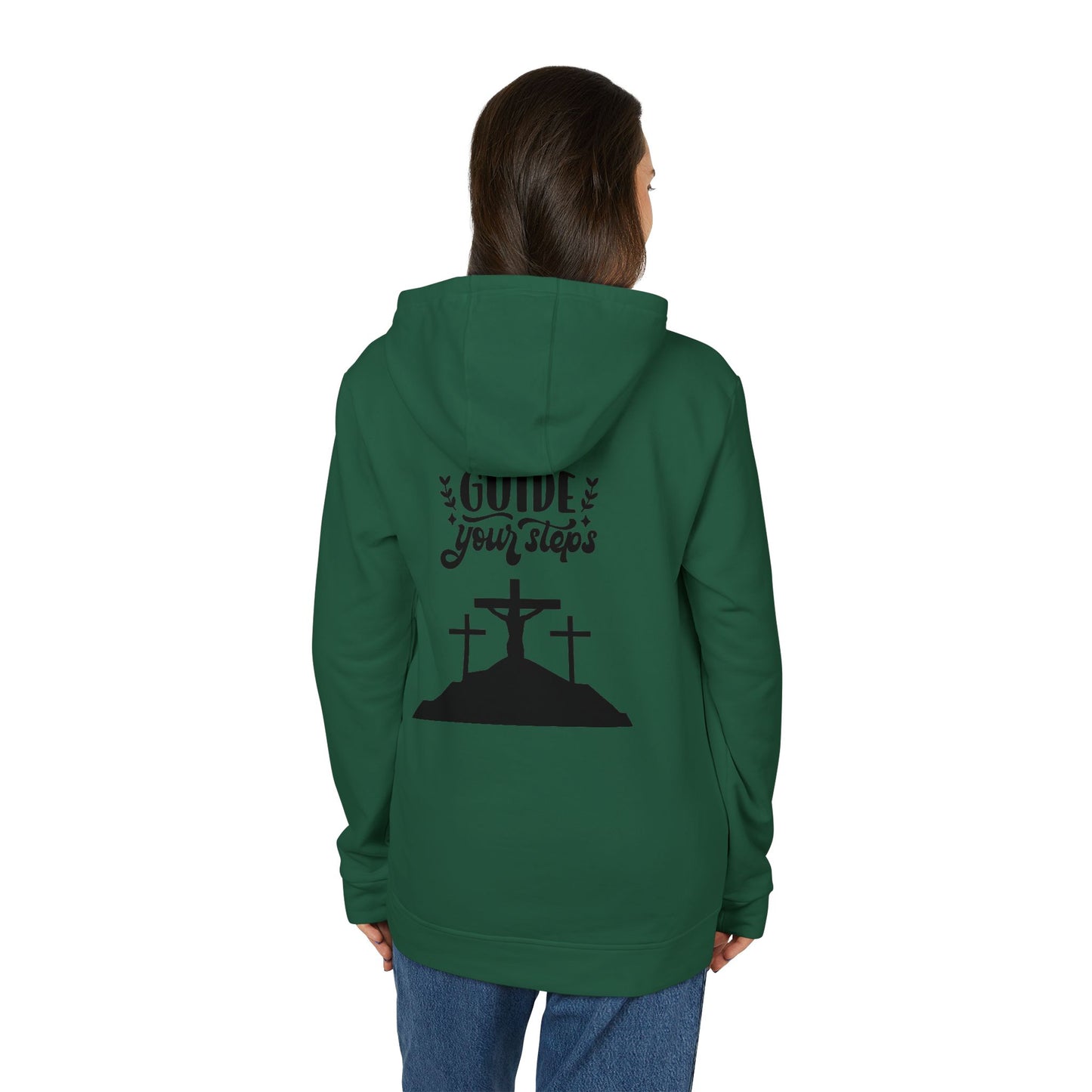 Inspirational Fleece Hoodie - "May God Guide Your Steps"