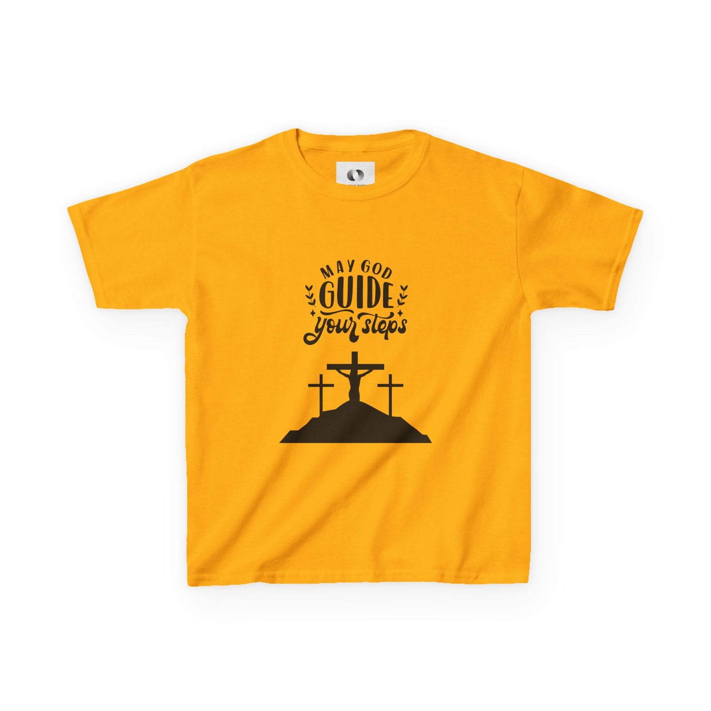 Kids Heavy Cotton™ Tee - "May God Guide Your Steps" Inspirational Shirt