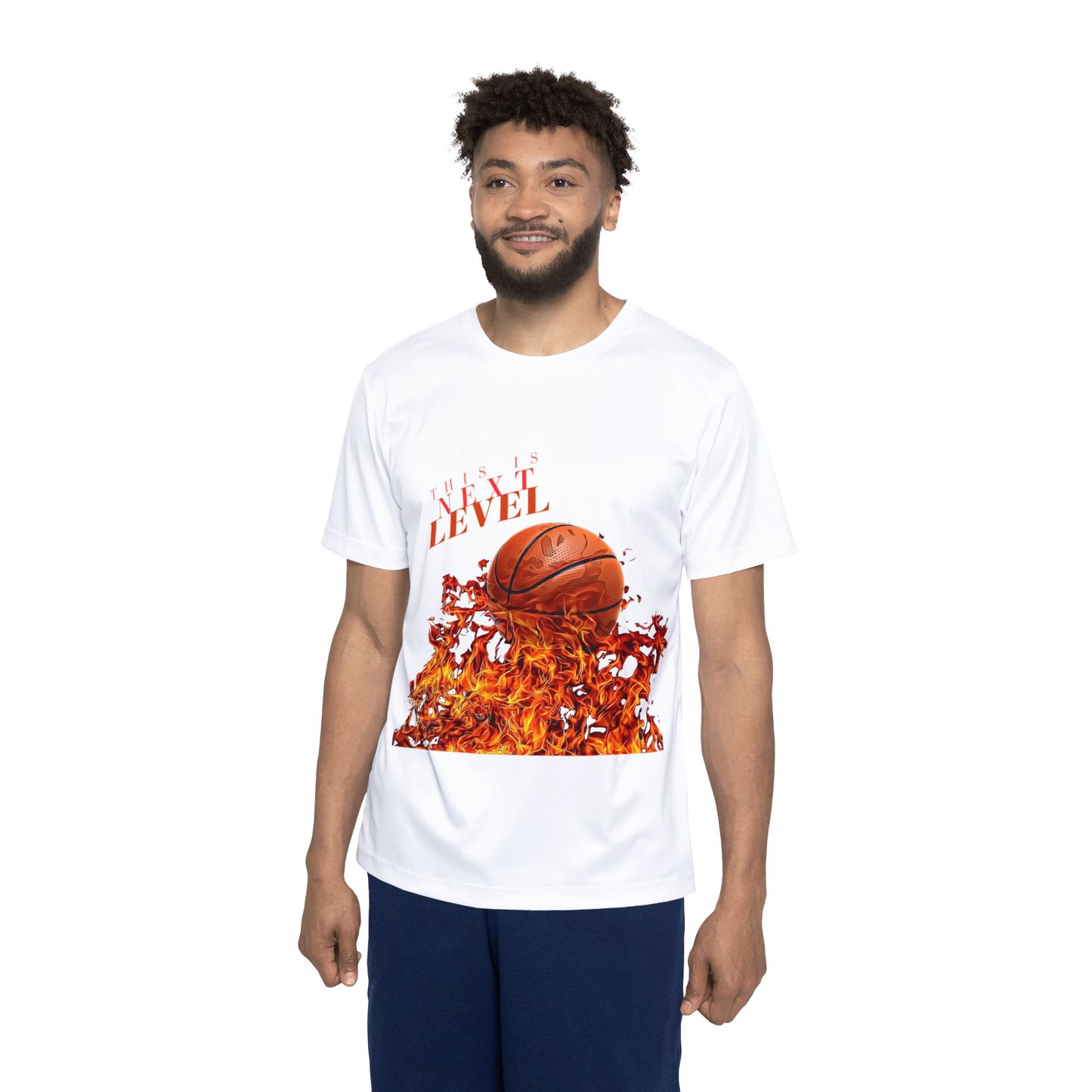 Next Level Men's Sports Jersey - Basketball Flames Tee