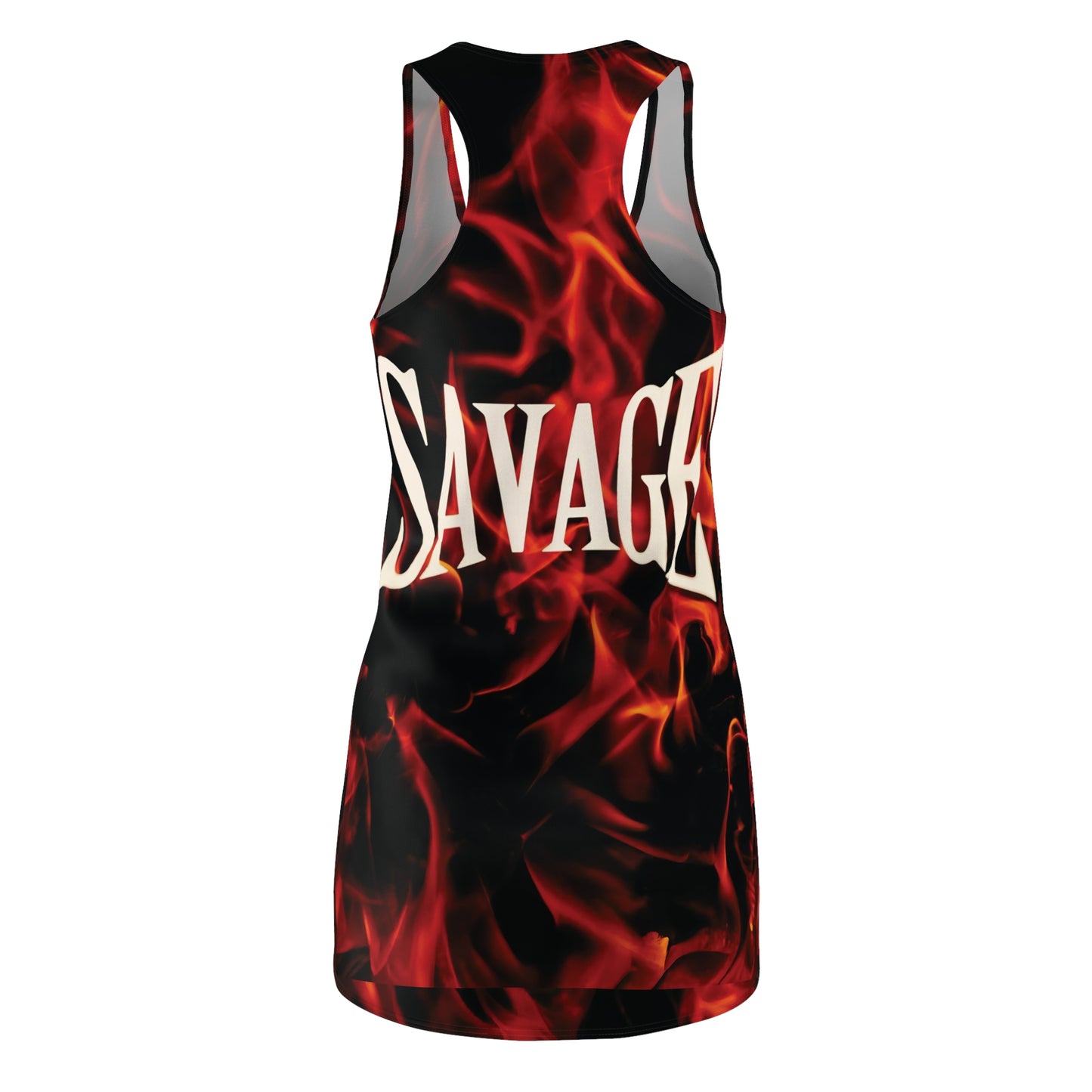 'Savage' Flame Women's Racerback Dress - Bold Flame Design for Fierce Fashion