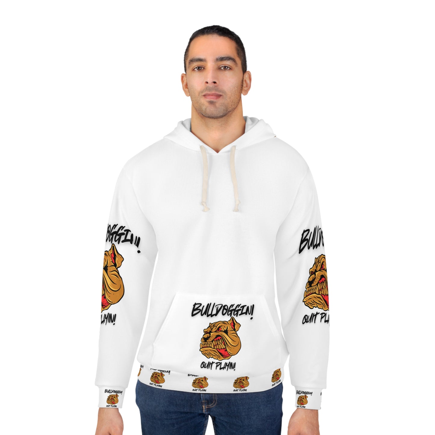 Bold Bulldog Graphic Unisex Pullover Hoodie - Fun Statement Wear for Dog Lovers