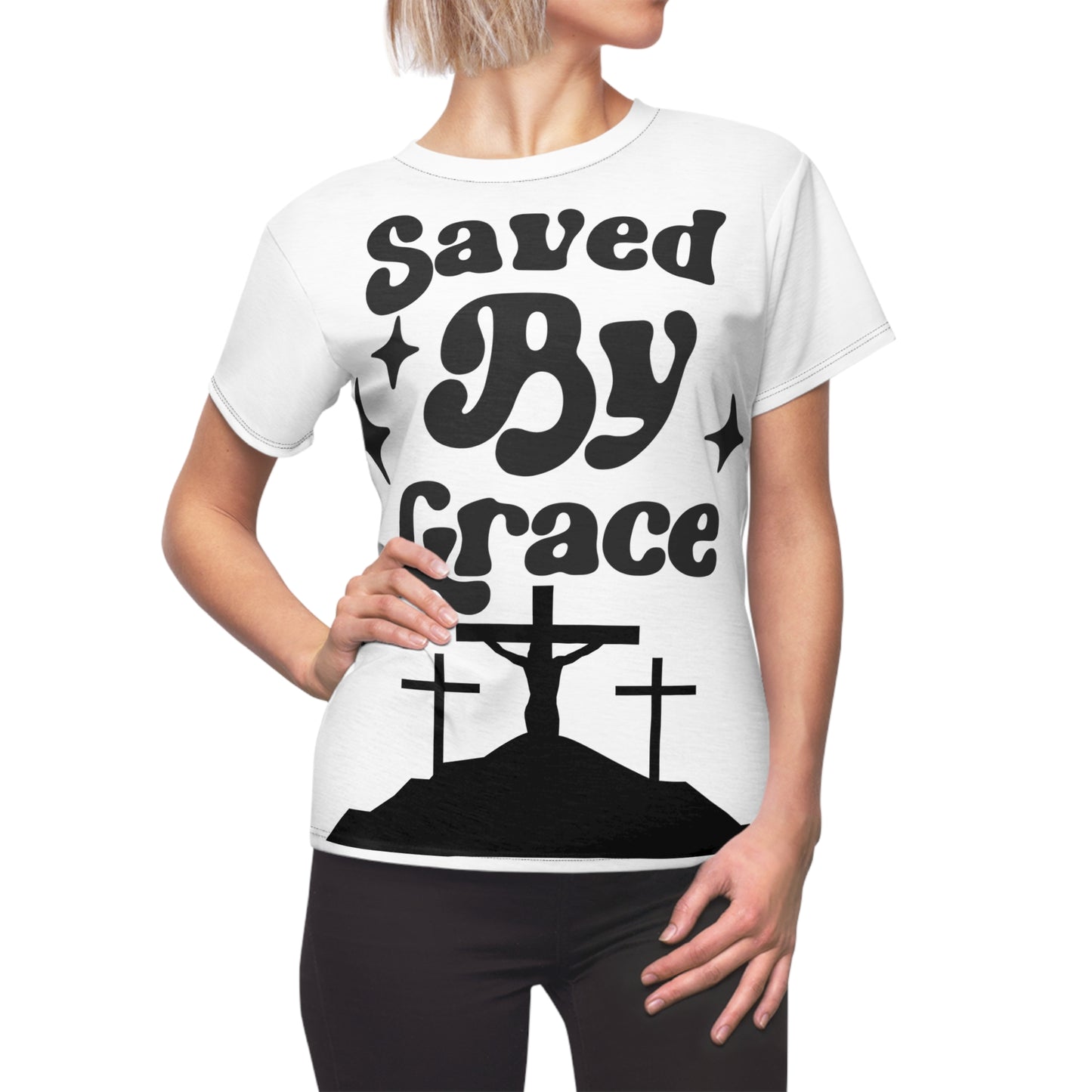 Saved By Grace Women's Cut & Sew Tee (AOP)