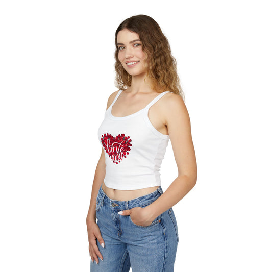 Women's Love Heart Spaghetti Strap Tank Top