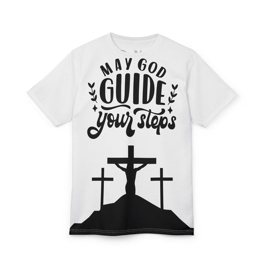 Faith-Inspired Unisex Tee - "May God Guide Your Steps"