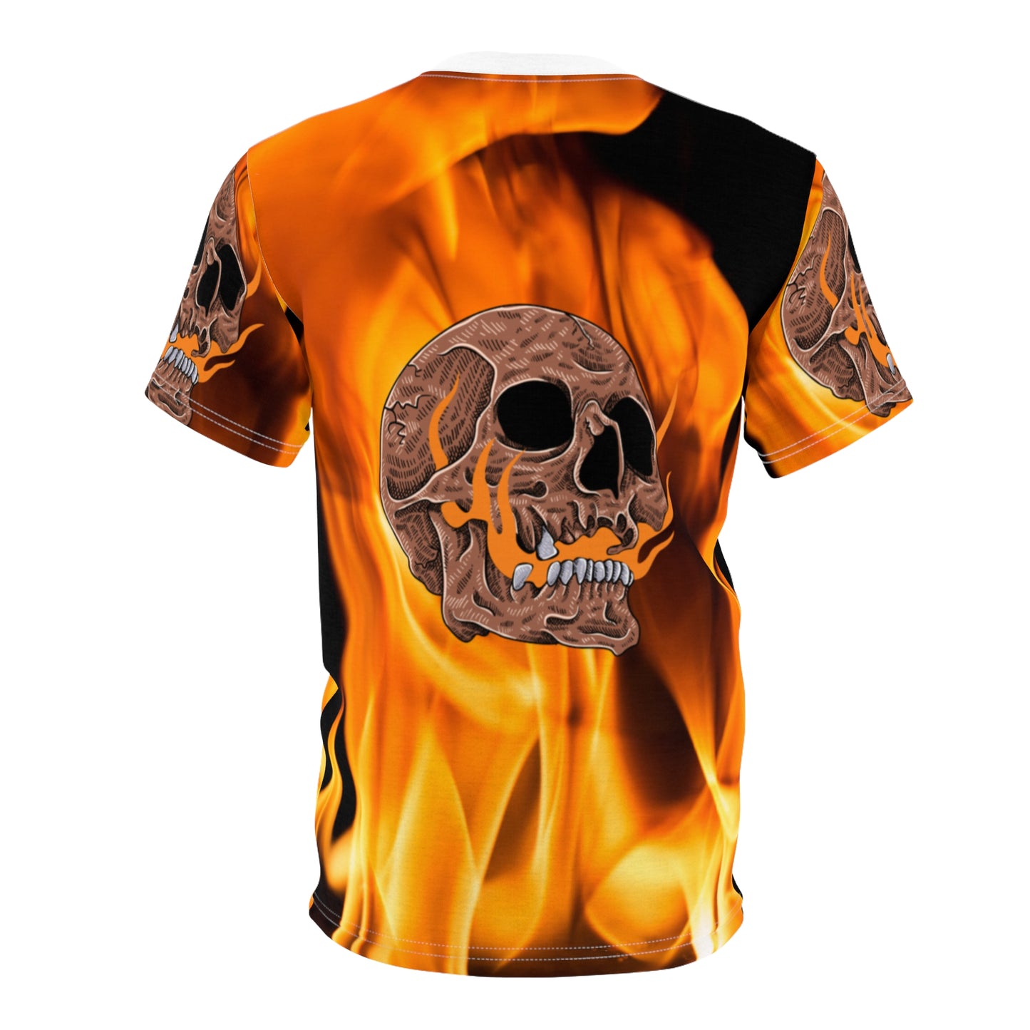 Unisex Skull Flame Graphic Tee - Bold, Edgy, Perfect for Festivals and Halloween