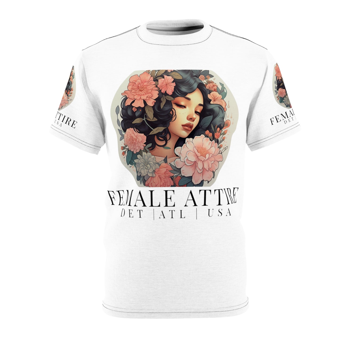 Feminine Floral Unisex Cut & Sew Tee - Female Attire Collection