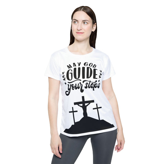 Women's Sports Jersey - "May God Guide Your Steps" Inspirational Tee