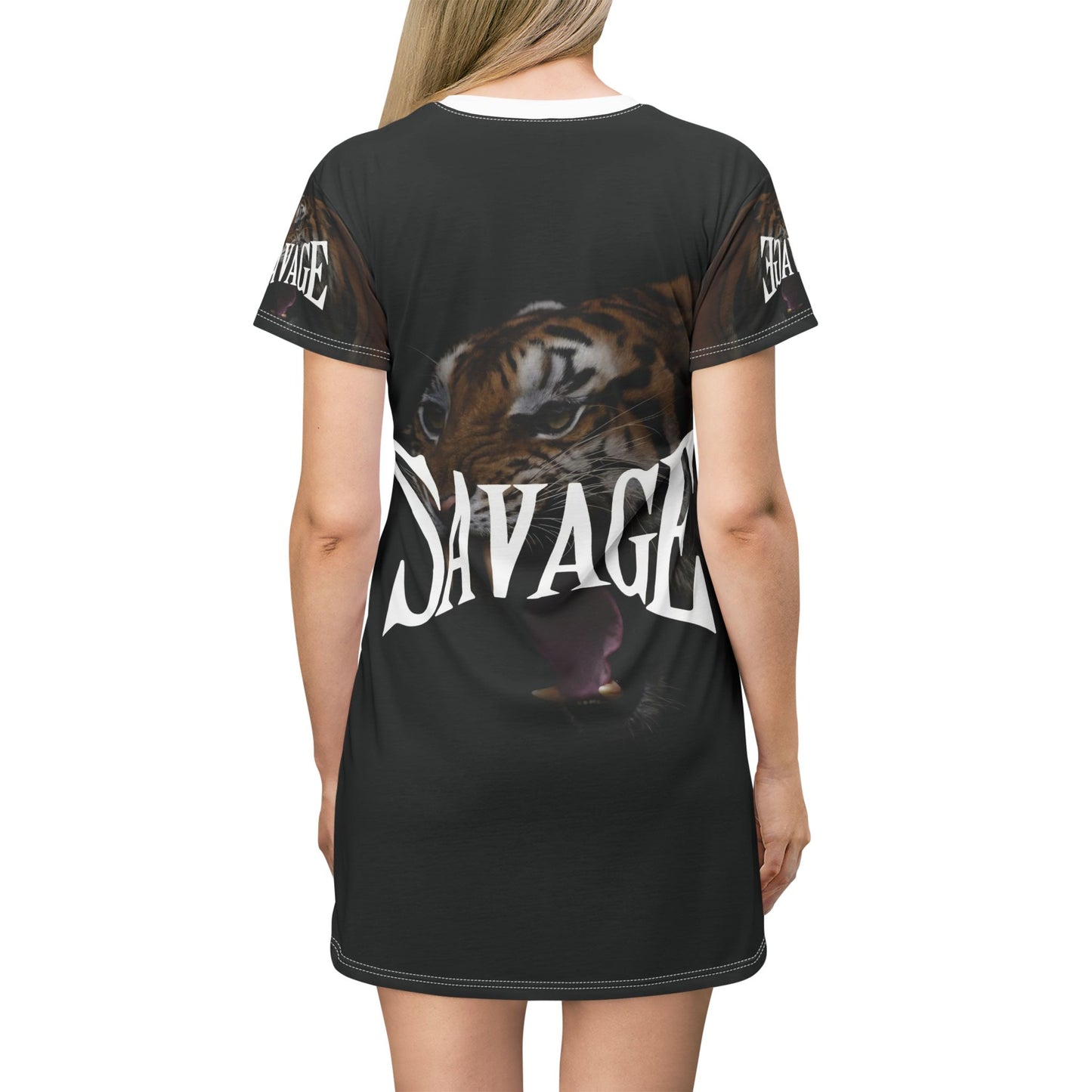 Savage Tiger Graphic T-Shirt Dress - Fierce & Fashionable