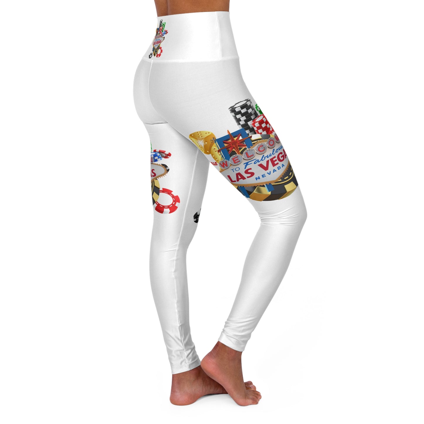 Las Vegas High Waisted Yoga Leggings - Fun Casino Vibes for Active Lifestyle