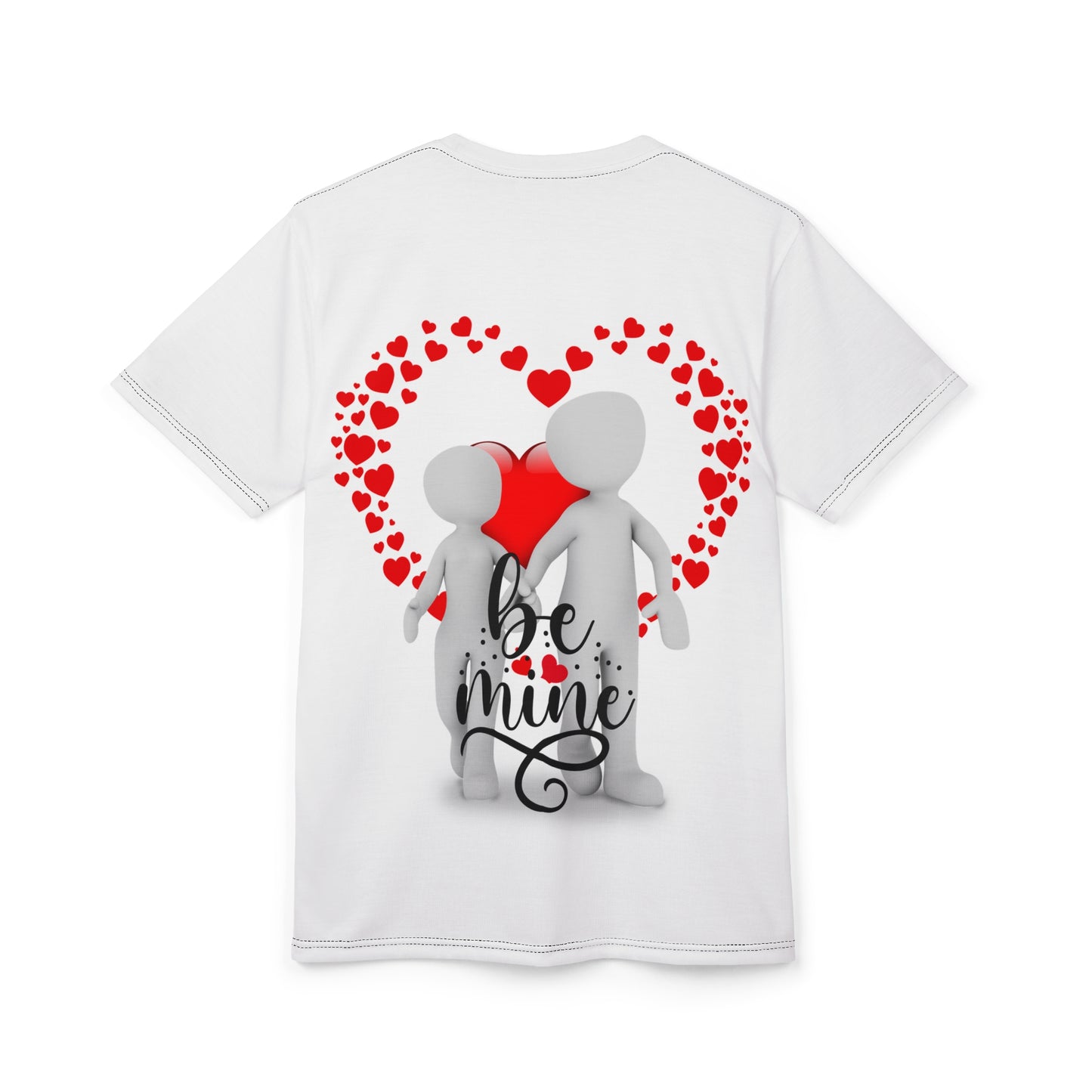 Romantic Unisex Tee - 'Be Mine' Heart Design for Couples