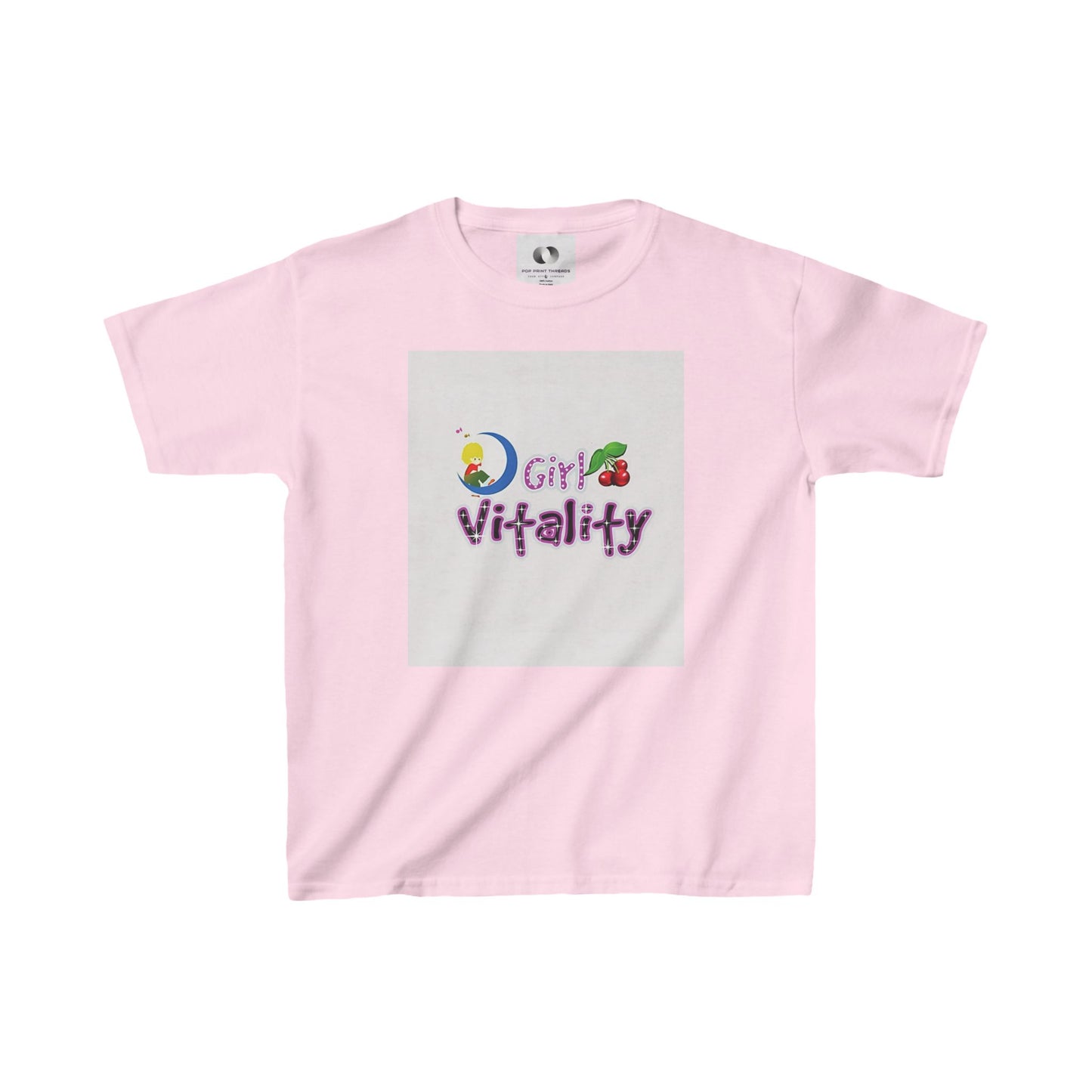 Girls Vitality Heavy Cotton Tee - Fun, Colorful T-Shirt for Kids