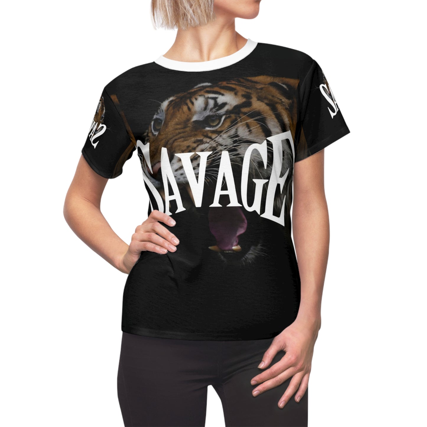 Savage Tiger Graphic Tee for Women - Fierce Casual Wear