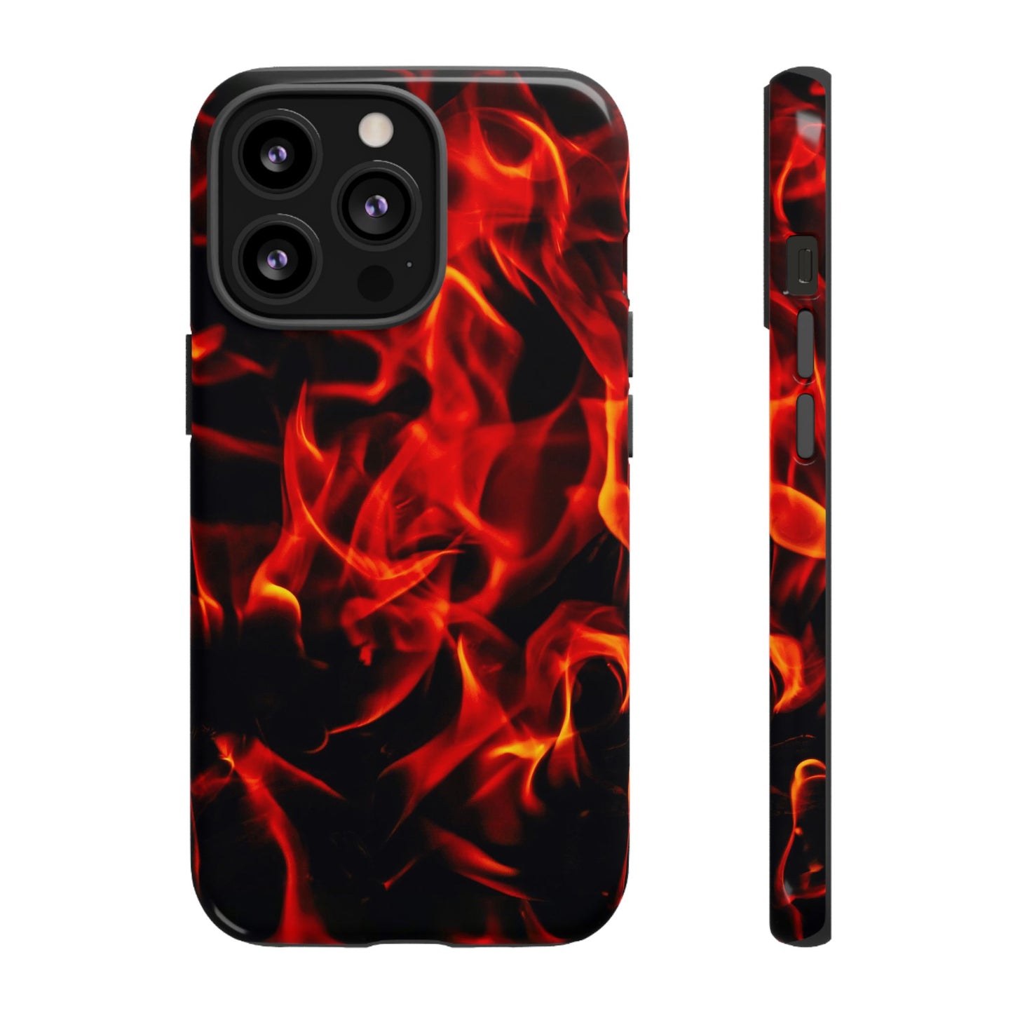 Fire Design Tough Phone Case - Bold Protection with Fiery Vibes