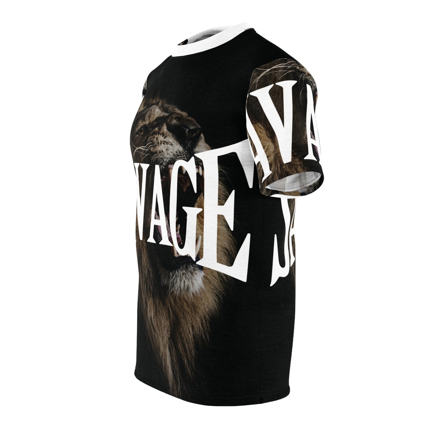 Savage Lion Unisex Cut & Sew Tee – Bold Statement Shirt for Animal Lovers