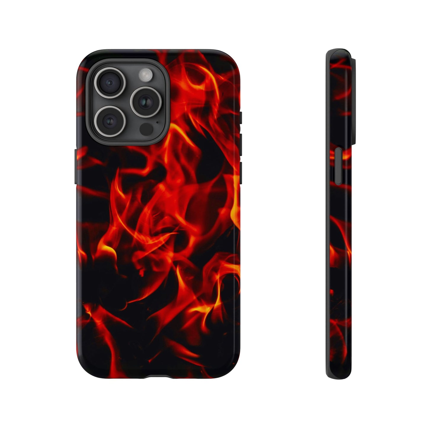 Fire Design Tough Phone Case - Bold Protection with Fiery Vibes